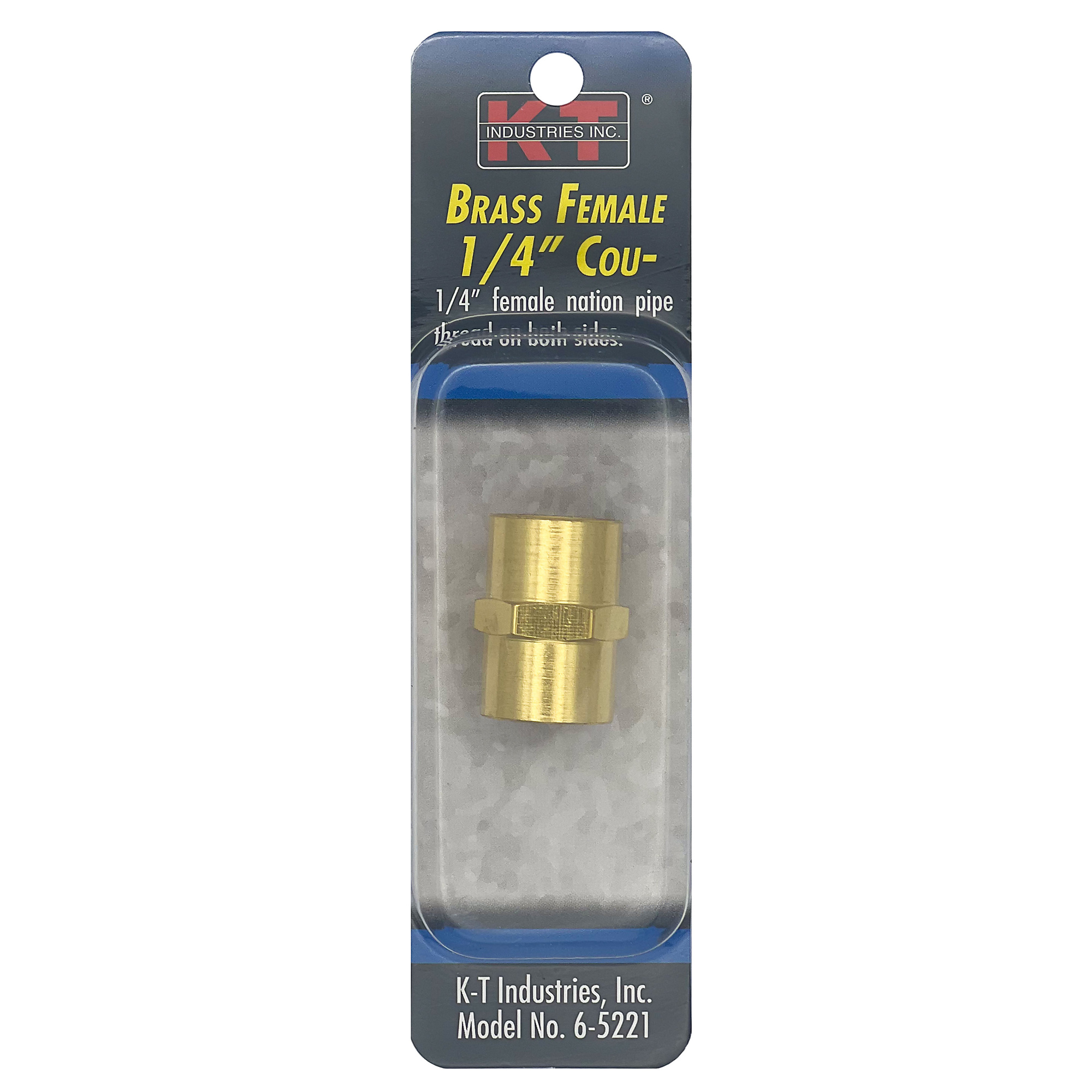 K-T Industries Female Coupler — 1/4in. x 1/4in. NPT, Model# 6-5221
